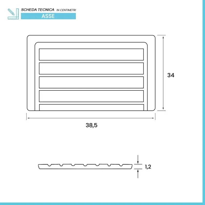 Asse di lavaggio per lavatoio in resina da 45 cm in legno di bambù