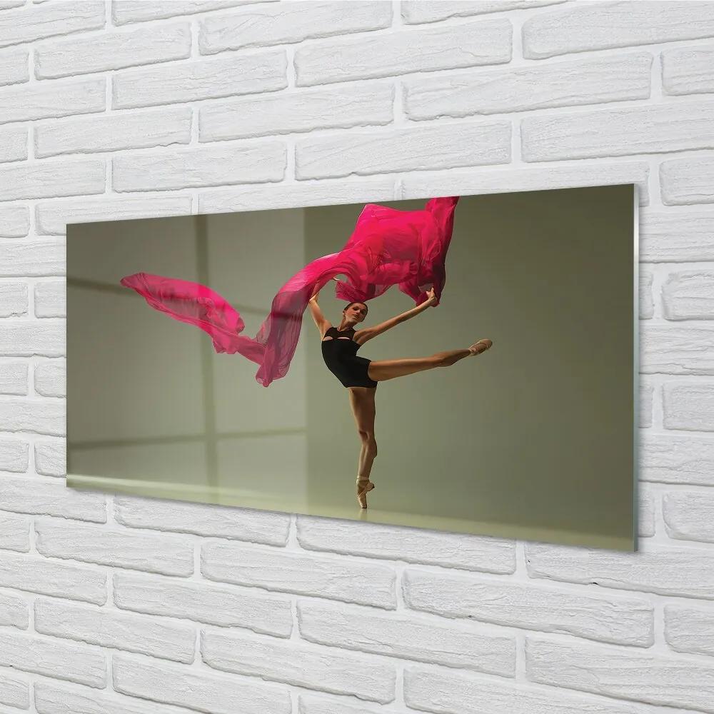 Quadro in vetro Tessuto rosa ballerina 100x50 cm