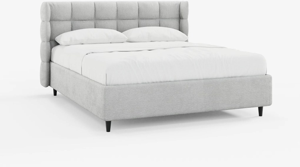 RAGNAR letto imbottito con vano contenitore e testiera capitonné avvolgente - elegante tessuto certificato Oeko-Tex®