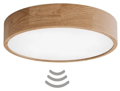 Plafoniera con sensore CLEO 4xE27/24W/230V, Ø 47,5 cm, finitura rovere