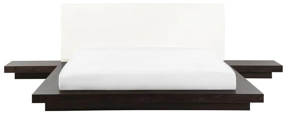 Letto stile giapponese color legno scuro 160 x 200 cm ZEN Beliani