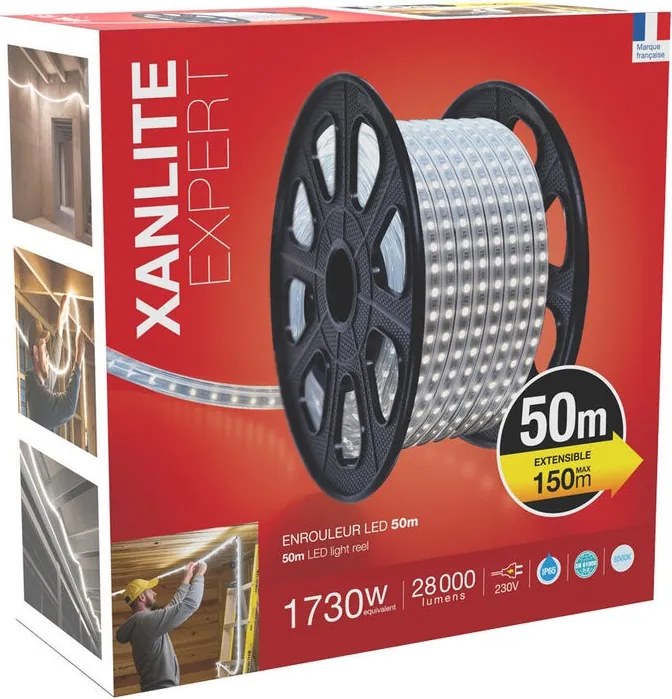 Striscia LED Xanlite esterno IP65 50/150 mt 6500 K luce bianco freddo