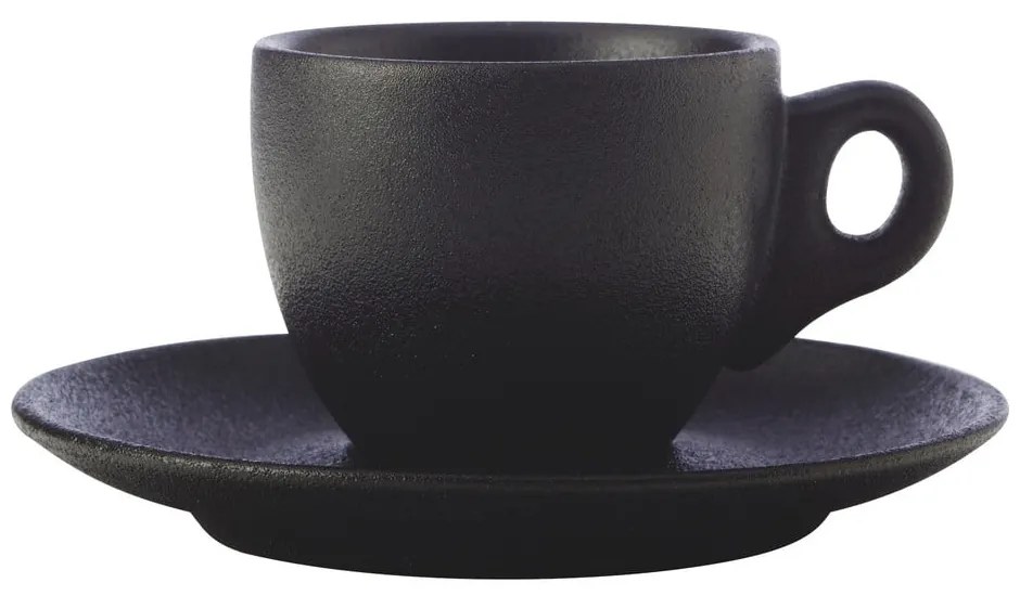 Tazza in ceramica nera con piattino , 80 ml Caviar - Maxwell &amp; Williams