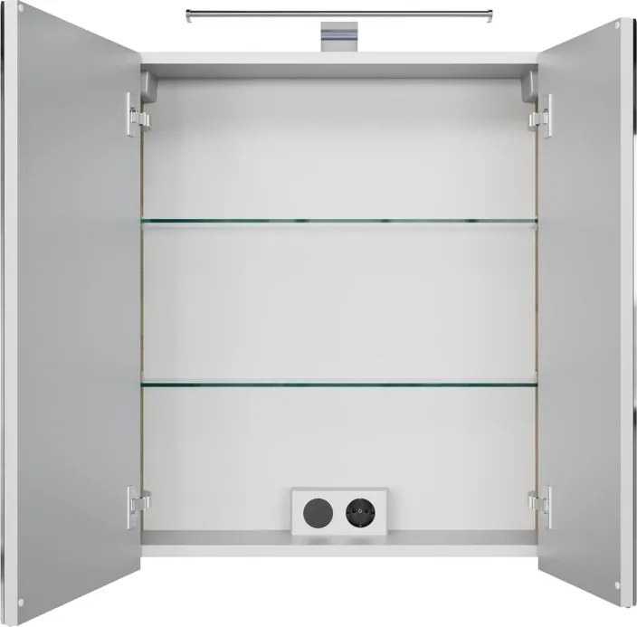 Specchio Contenitore Con Illuminazione PELIPAL pino polar L 60 x H 70.3 x P 17 cm