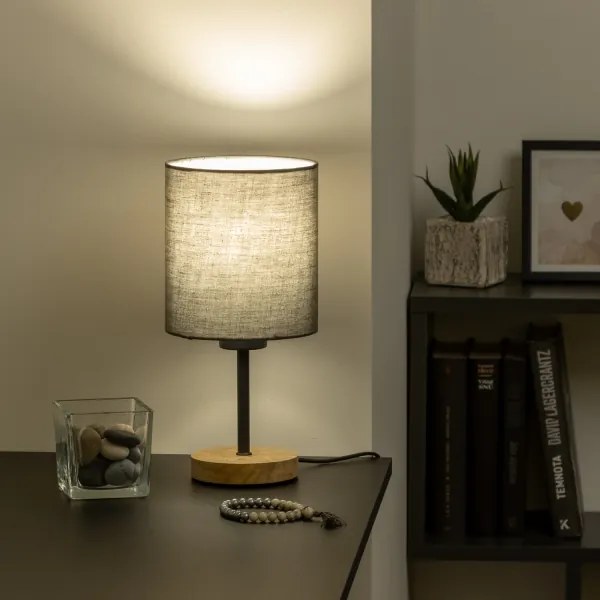 Brilagi - Lampada da tavolo NUBILA WOOD 1xE27/25W/230V quercia/antracite