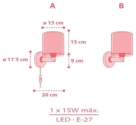 Dalber 41199 - Lampada da parete per bambini RAINBOW 1xE27/15W/230V multicolore