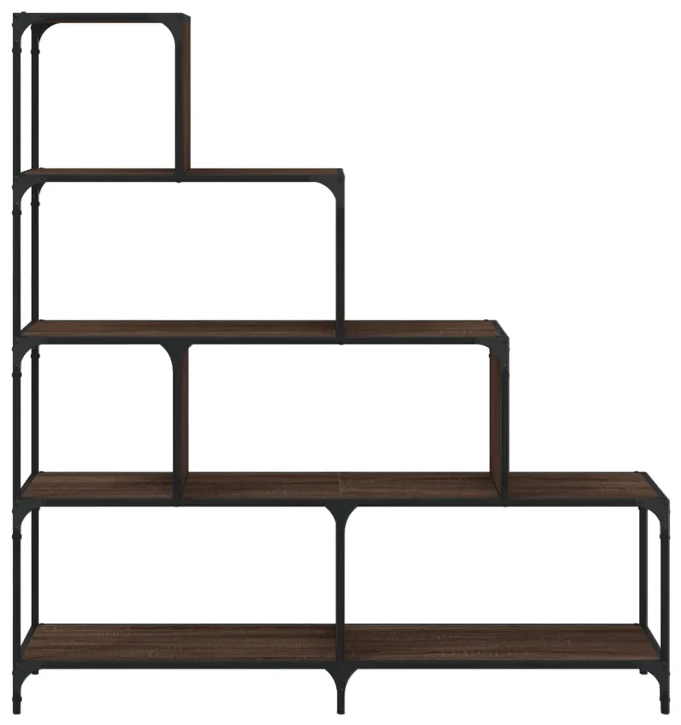 Libreria 4gradini rovere marrone 139x33,5x149 legno multistrato