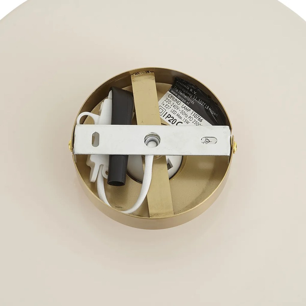 Plafoniera retrò bronzo con vetro beige - Jina
