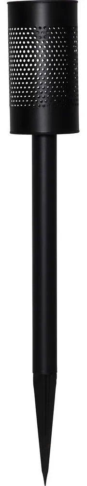 Luce solare a LED in acciaio inox nero, altezza 46 cm Blace - Star Trading