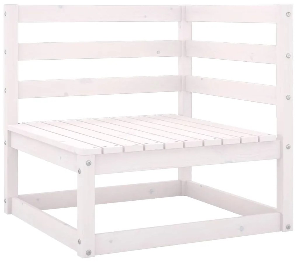 Set Divani da Giardino 6 pz Bianco in Legno Massello di Pino