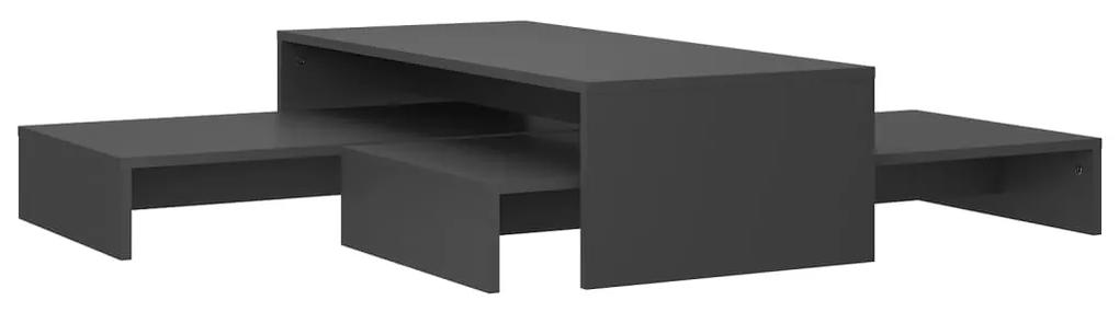Set tavolini salotto estraibili grigi 100x100x26,5cm truciolato
