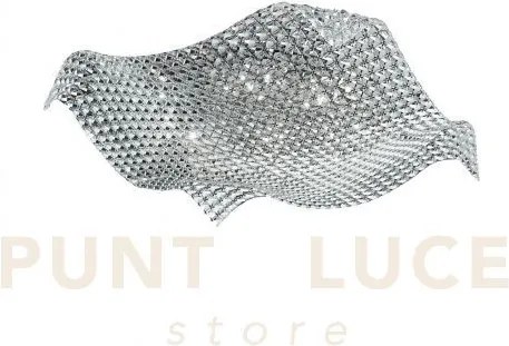 Plafoniera rumba trasparente 9 luci attacco g9 72x72x16cm in metall...