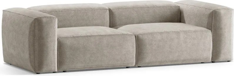 Divano beige con rivestimento in velluto a coste 264 cm Bergamo – Cosmopolitan Design