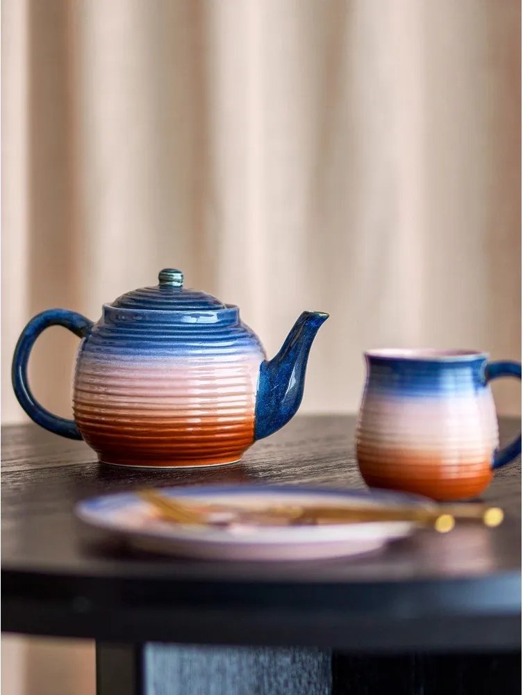 Teiera blu/arancione in ceramica con filtro 890 ml Tatum – Bloomingville