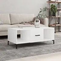 Tavolino da Salotto Bianco 102x50x40 cm in Legno Multistrato 829300