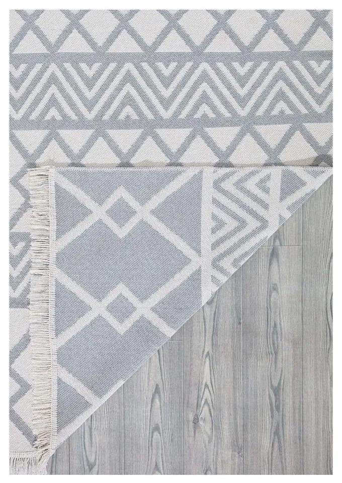 Tappeto in cotone bianco e grigio , 80 x 150 cm Duo - Oyo home