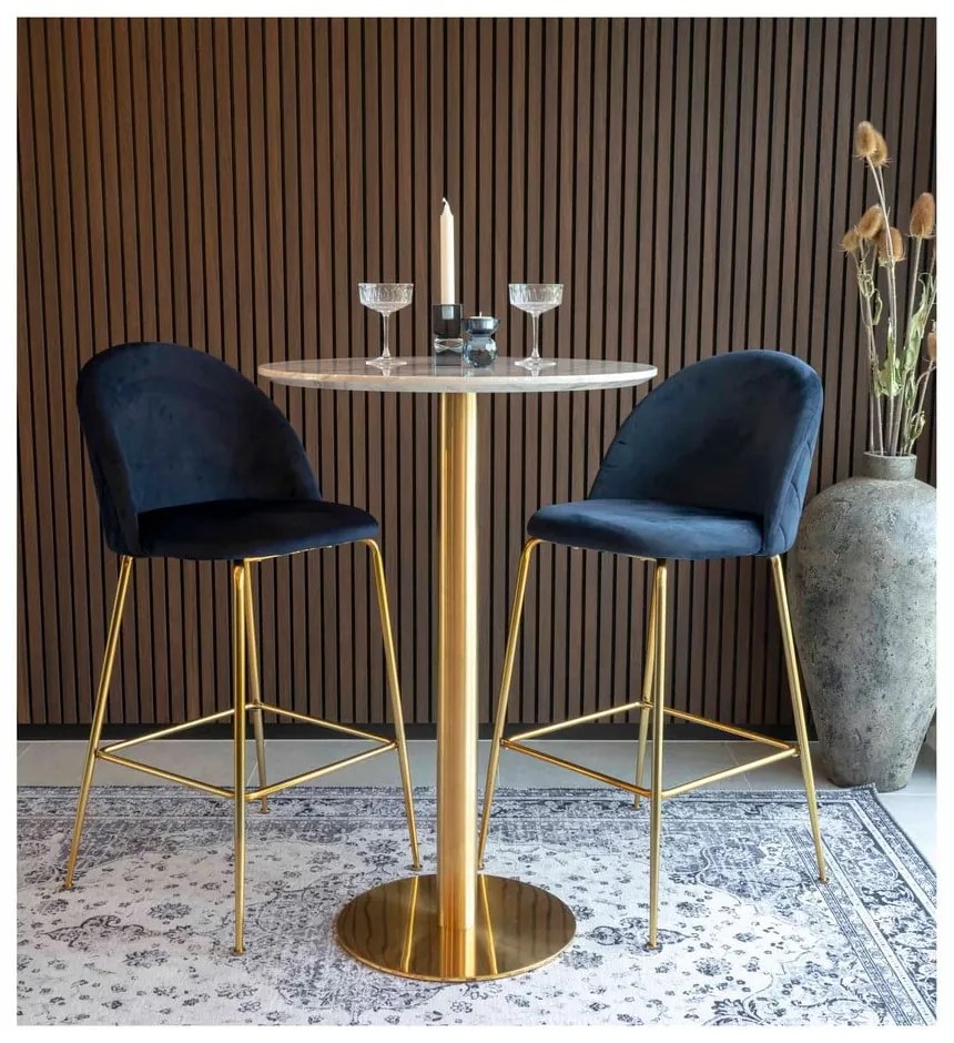 Tavolo bar rotondo con piano in marmo ø 70 cm Bolzano - House Nordic