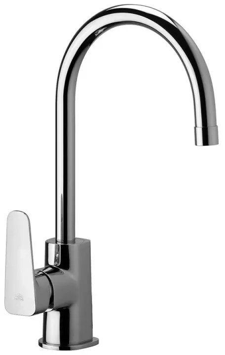 Miscelatore per lavello Paffoni Sly canna alta orientabile in ottone cromo