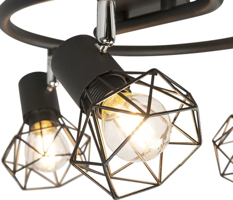 Faretto intelligente nero orientabile e inclinabile incl.3 Wifi P45 - Mosh