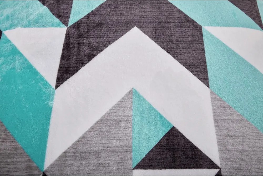 Biancheria da letto grigia/turchese in micropile per letto singolo 140x200 cm Abstract – My House