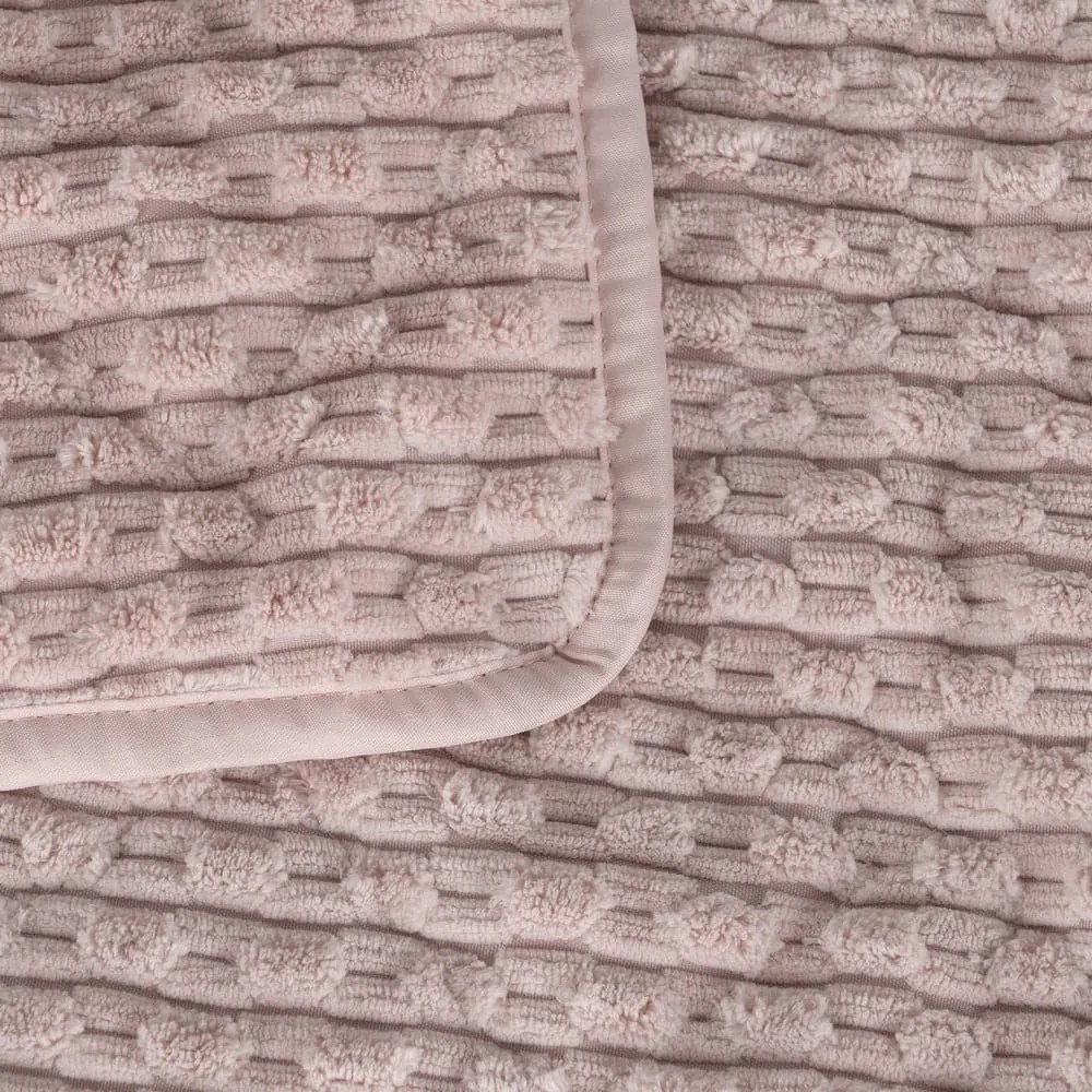 Copriletto rosa con rivestimento trapuntato 230x260 cm – Ixia