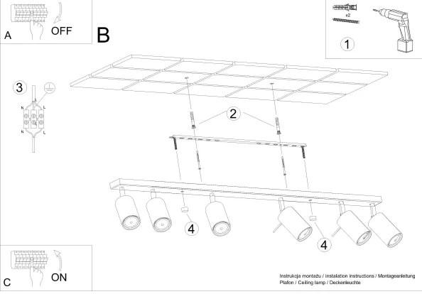 Sollux SL.1499 - Faretto RING 6xGU10/10W/230V color crema