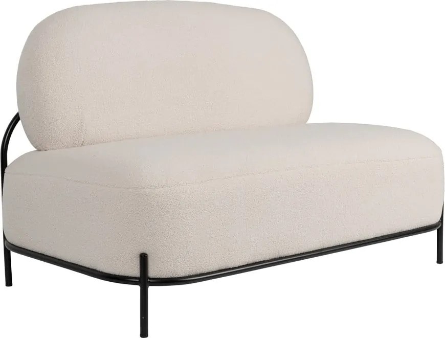 Divano bouclé crema 125 cm Polly - White Label
