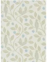 Florale Tapete Damson Tree von Sanderson - Denim/ Barley