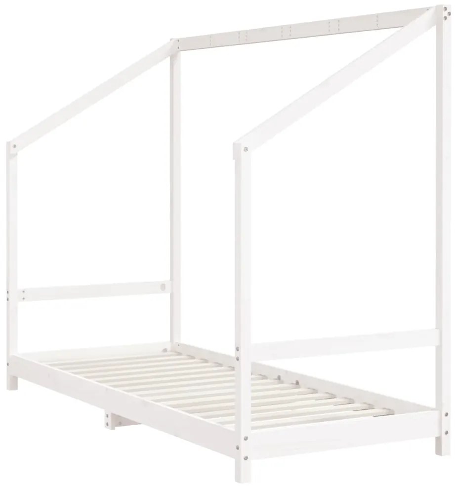 Giroletto per bambini bianco 2x(80x200) cm legno massello pino