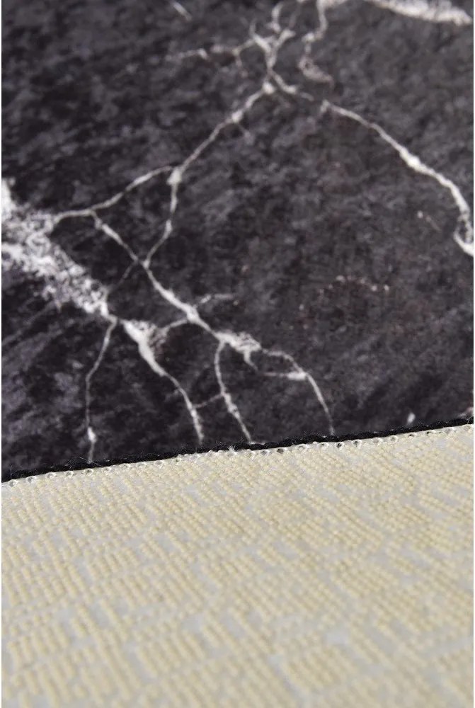Tappetino per il bagno nero ø 100 cm Marble – Foutastic