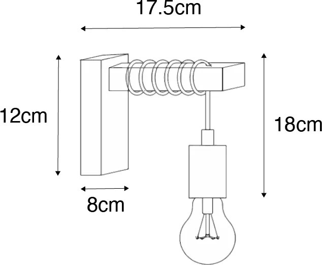 Applique da parete industriale in acciaio con marrone - Gallow