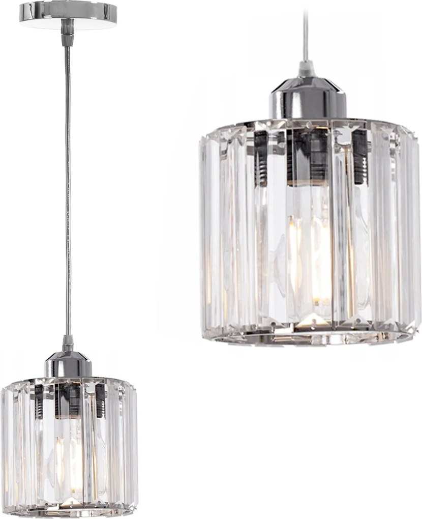 LAMPADA DA SOFFITTO CRISTALLO ARGENTO APP508-1CP