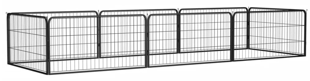 Box Cani 8 Pannelli Nero 100x50 Cm Acciaio Verniciato Polvere /