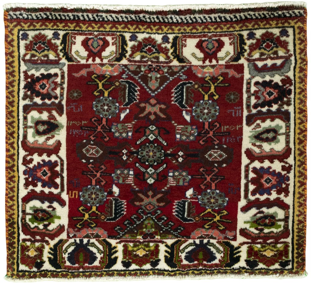 Shiraz Tappeto 60x60 Rosso (Iran) Annodato A Mano