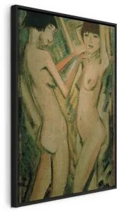 Quadro - Zwei Mädchen (Otto Mueller) In cornice nera di legno 60x90