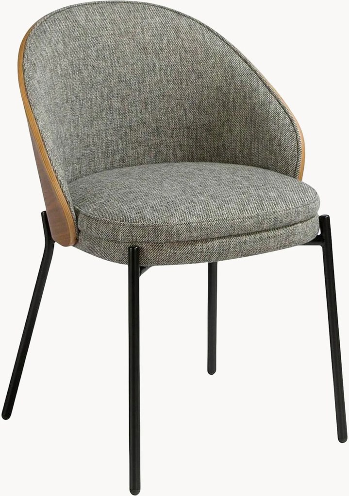 Set di 2 sedie imbottite con schienale in legno Luca