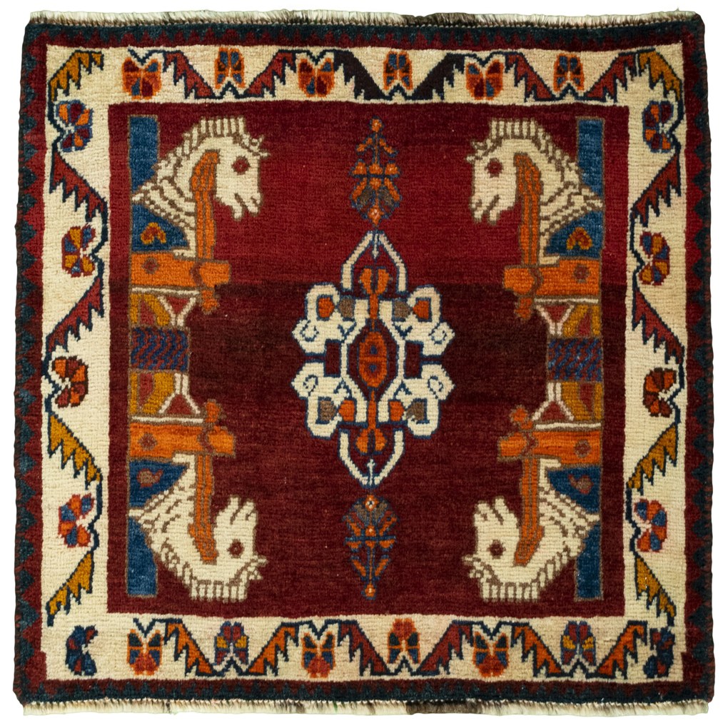 Shiraz Tappeto persiano 60 x 70 Rosso (Iran) Annodato A Mano