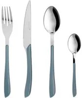 Set 24 posate acciaio manico grigio Afrodite