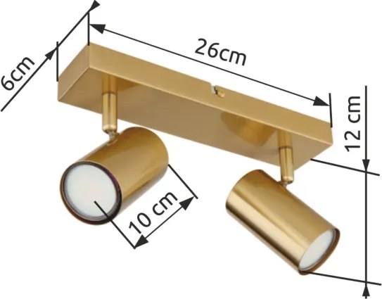 Globo 57911-2GO - Faretto ROBBY 2xGU10/35W/230V oro