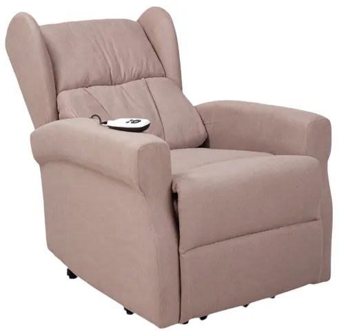 Poltrona relax recliner con alzata elettrica 2 motori AURORA in tessuto Tortora