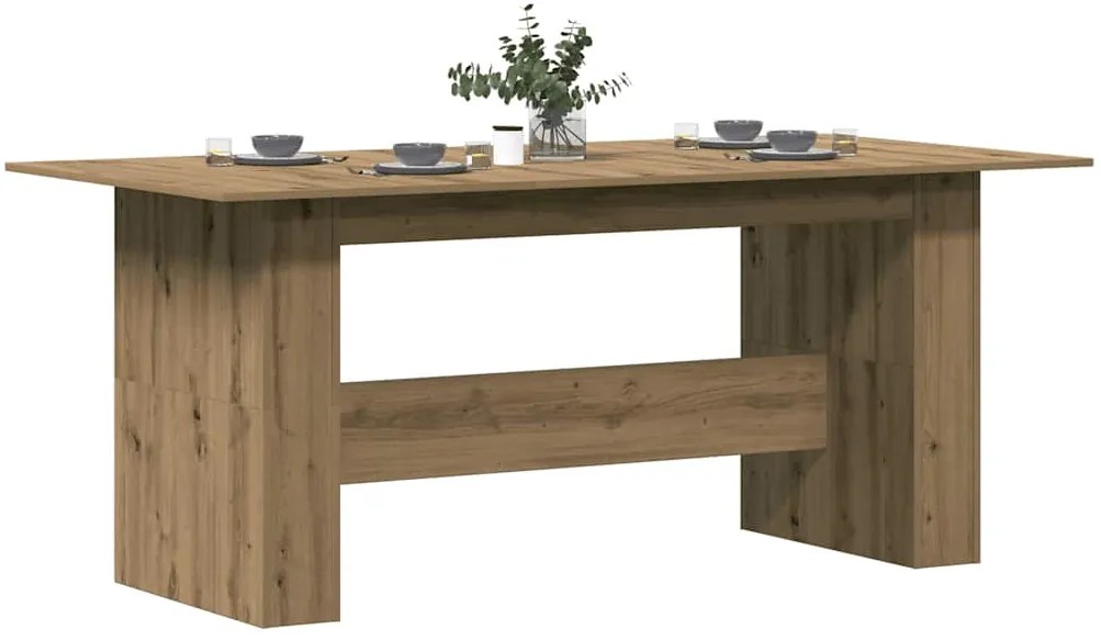 Tavolo Da Pranzo Rovere Artigianale 180x90x76 Cm İn Truciolato /