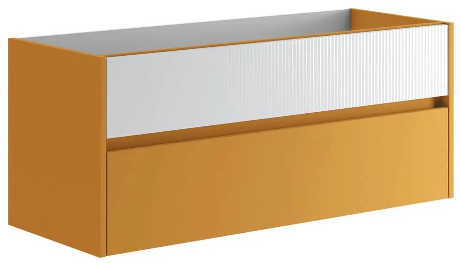 Mobile da bagno sospeso sotto lavabo L 119.5 x H 50 x P 45.5 cm bianco opaco, 2 cassetti Niwa