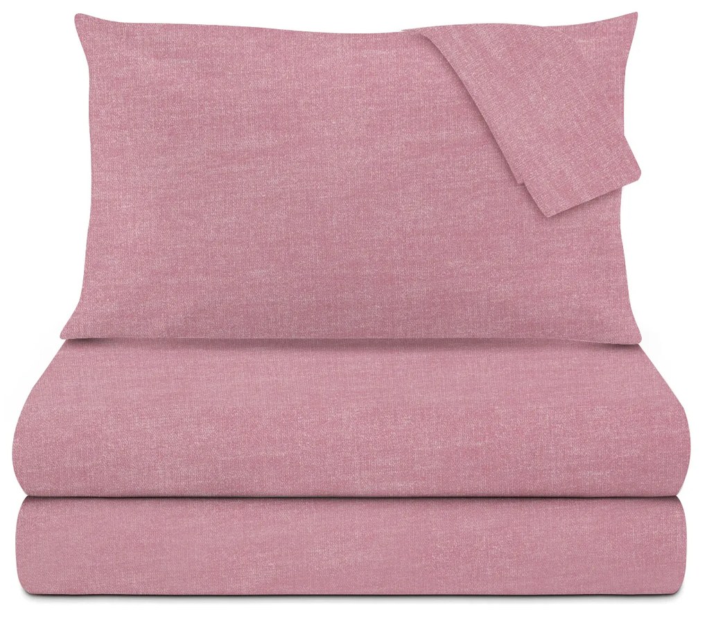 Completo letto matrimoniale cotone corallo