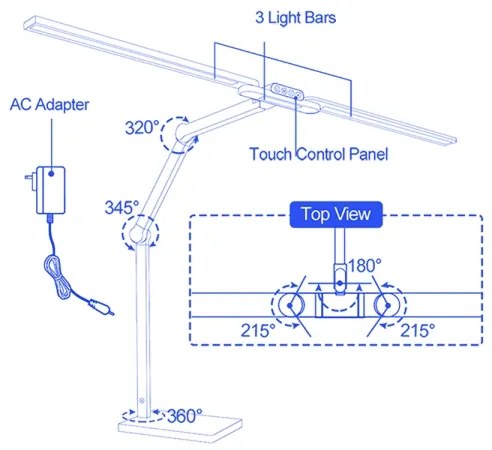 Brilagi-LED Lampada da tavolo dimmerabile a sfioramento VARIO LED/24W/230V 3000-6500K bianca