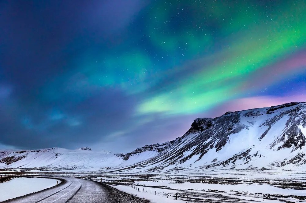 Carta da parati autoadesiva – Aurora boreale norvegese