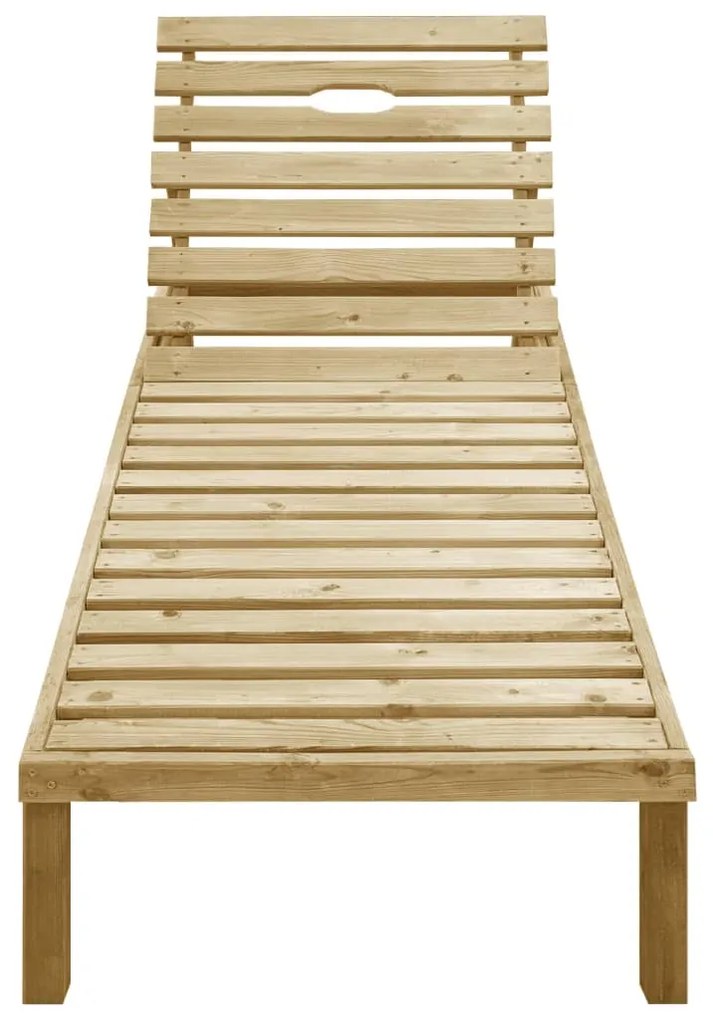 Lettino da giardino con cuscino blu legno pino impregnato