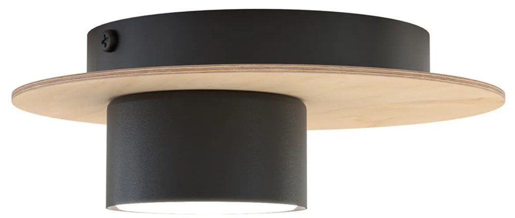 Plafoniera Minimal Persefone Acciaio Nero 1 Luce Gx53 Ip20