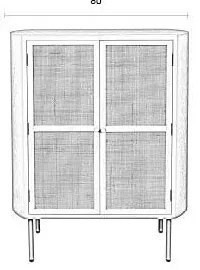 Mobile in rattan crema 80x100 cm Amaya - White Label