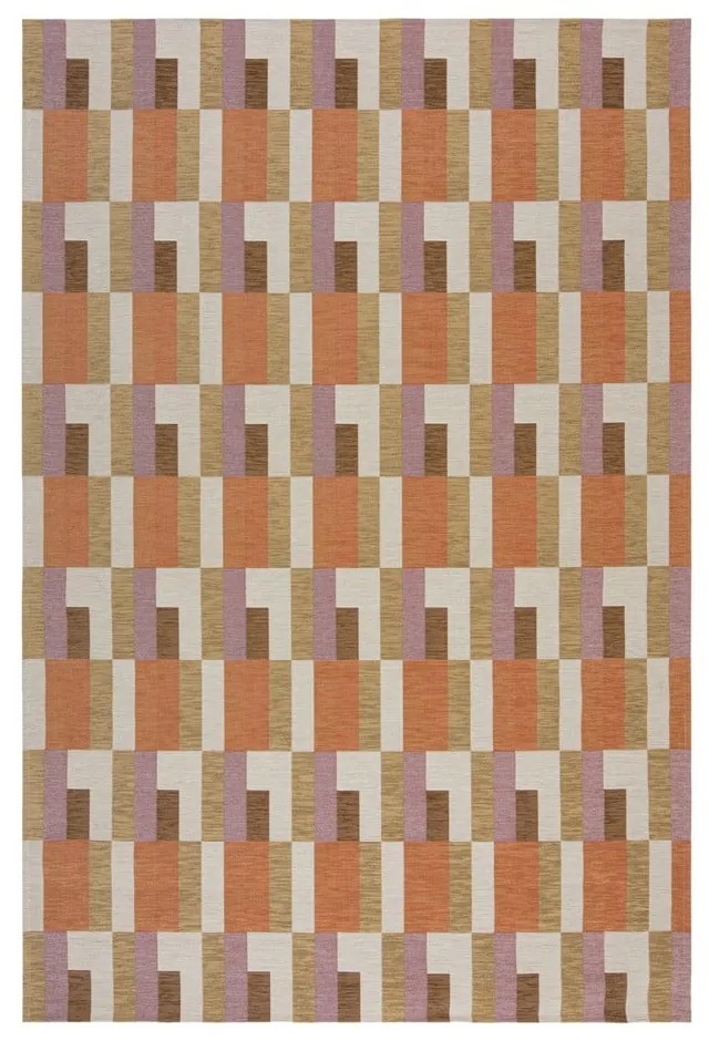 Tappeto in colore arancio-naturale 155x230 cm Riley Block Geo - Flair Rugs