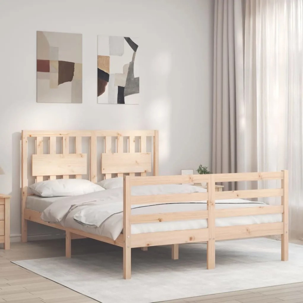 Giroletto Con Testiera 140x190 Cm İn Legno Massello /
